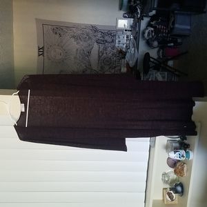 Long Cardigan Black and Red/ Maroon